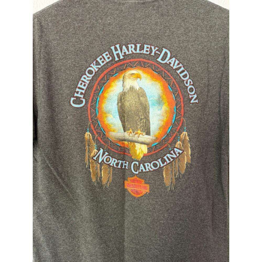Harley Davidson T Shirt Cherokee North Carolina 2016 Biker Gray Mens L‎ - Picture 3 of 7